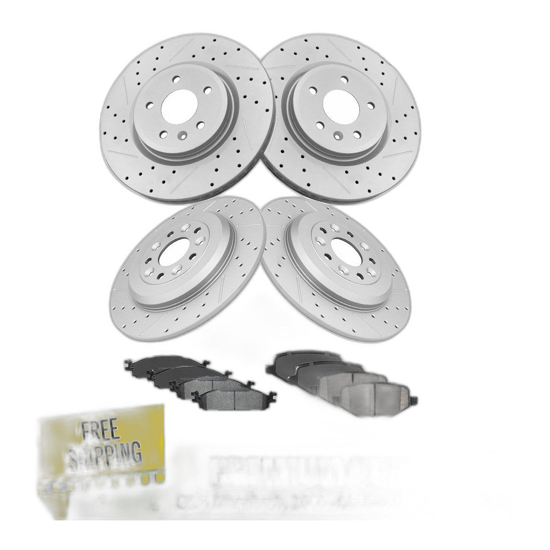 Front Rear Brake Rotors Ceramic Brake Pads For Ford Explorer Flex Taurus Lincoln