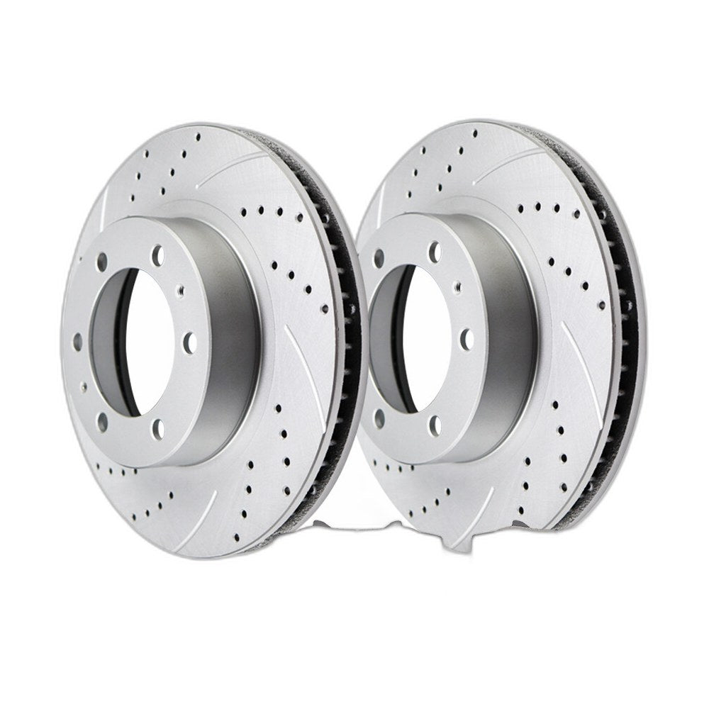 Front Drilled Rotors + Brake Pads for Toyota Tacoma 4Runner FJ Cruiser 6 LUGS