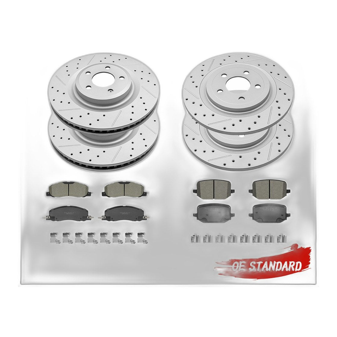 Front And Rear Brake Rotors Ceramic Brake Pads for 2020 - 2025 Ford Explorer