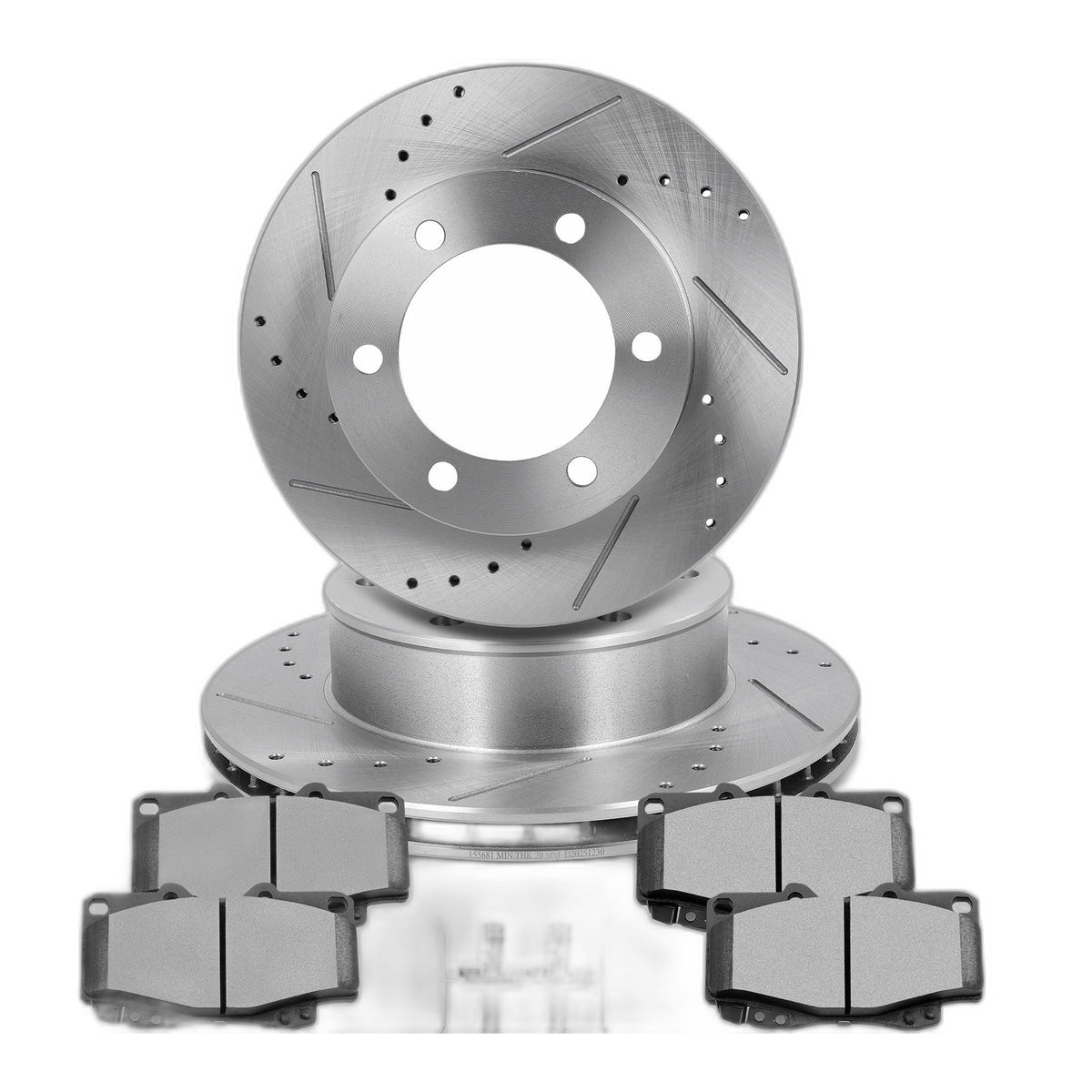 Front Brake Drilled & Slotted Rotors & Ceramic Pads For 1999-2003 Toyota Tacoma