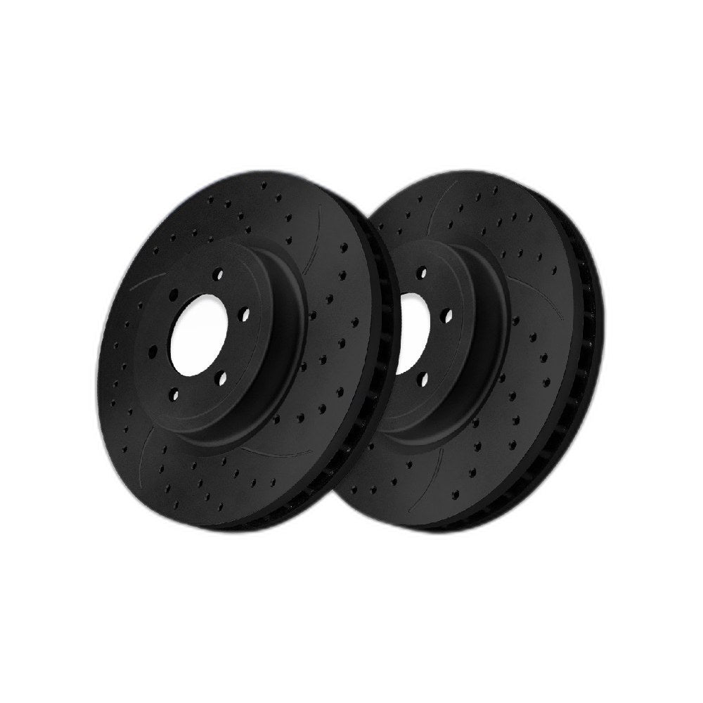 Front Drilled Slotted Brake Rotors Pair for Ford, Bronco 2022-2024, 4WD V6 3.0L