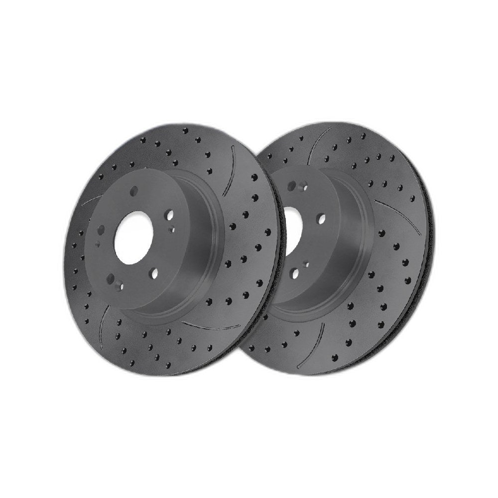 Rear Drilled Slotted Brake Rotors Pair for Honda Accord 2025