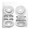 Front Rear Drilled Brake Rotors Pads Kit for Buick Enclave GMC Acadia Outlook