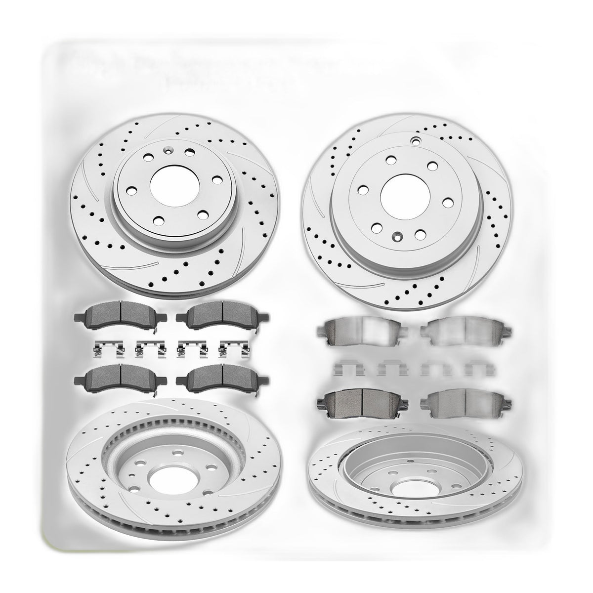Front Rear Drilled Brake Rotors Pads Kit for Buick Enclave GMC Acadia Outlook