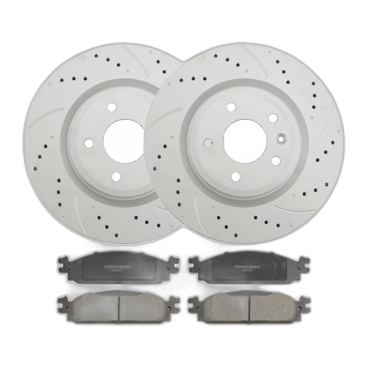 Front Drilled Rotors Ceramic Brake Pads for Ford Explorer Flex Taurus MKT MKS