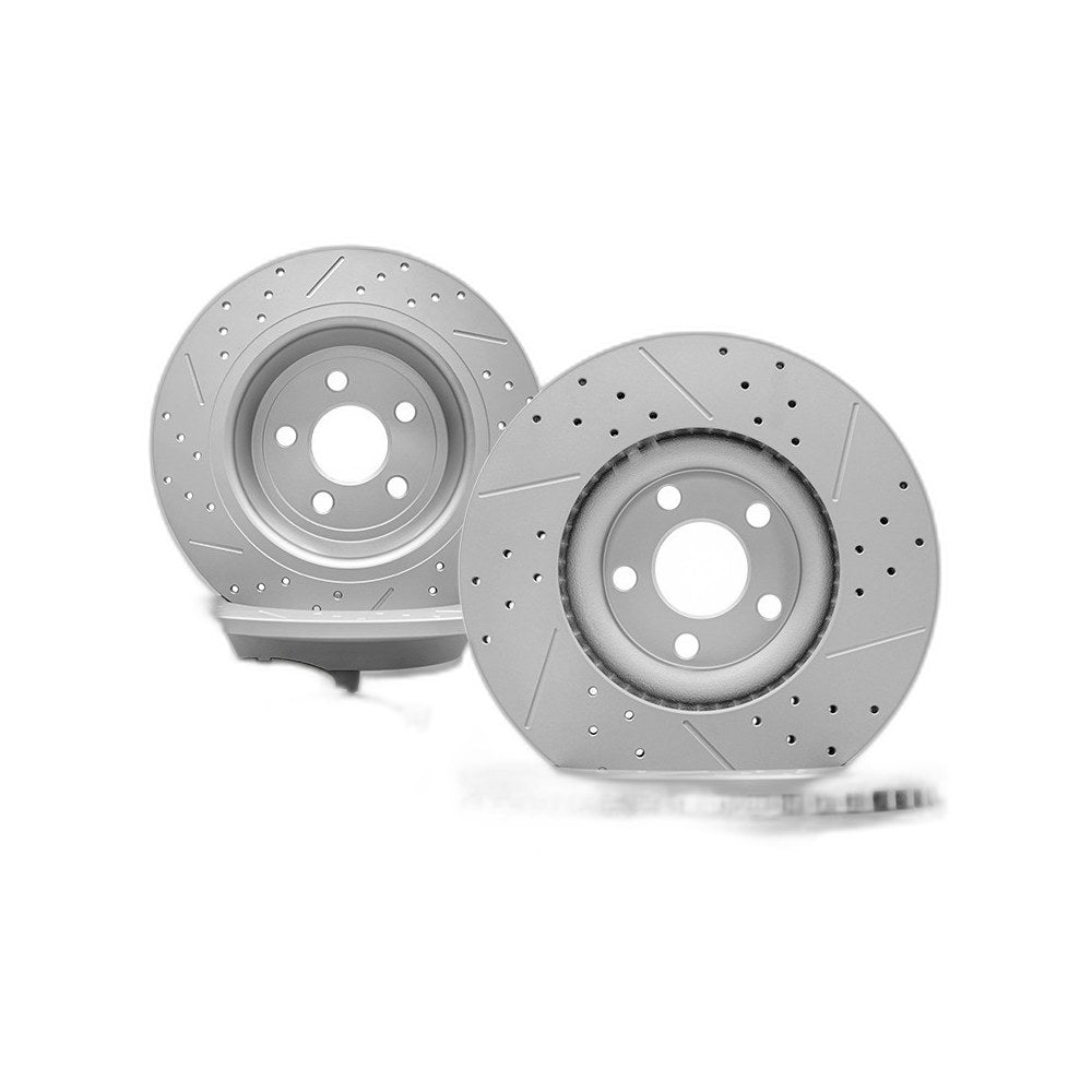 12.44" Front and SOLID Rear Brake Rotors + Pads Kits for 2015-2020 Ford Edge