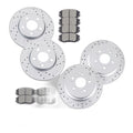Front Rear Drilled Rotors Disc Brake Pads Kit Brakes for Honda Odyssey 2005-2010