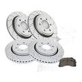 Front Rear Drilled Brake Rotors Discs Brakes Pads Kits Fit 2015-2017 Ford F-150