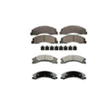 Front & Rear Ceramic Brake Pads Set For Ford E-150 E-250 E-350 E-450 Super Duty