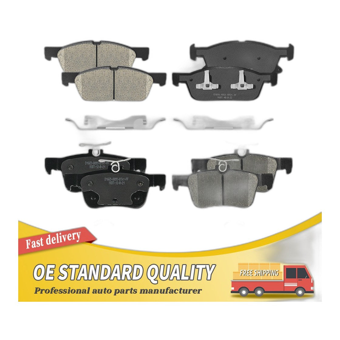 Front & Rear Ceramic Brake Pads Set For 2019-2023 Ford Edge Lincoln Nautilus
