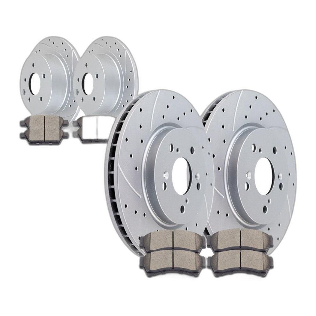 Front Rear Slotted Rotors and Brake Pads Brakes Kits for MKZ Mazda 6 Ford Fusion