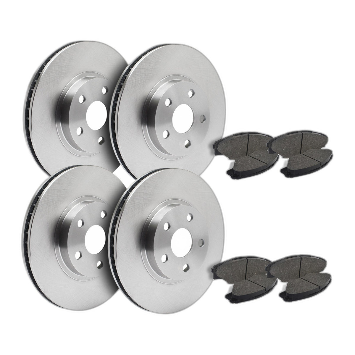 Front & Rear Brake Rotors + Ceramic Pads for 2008-2015 2016 2017 Honda Accord
