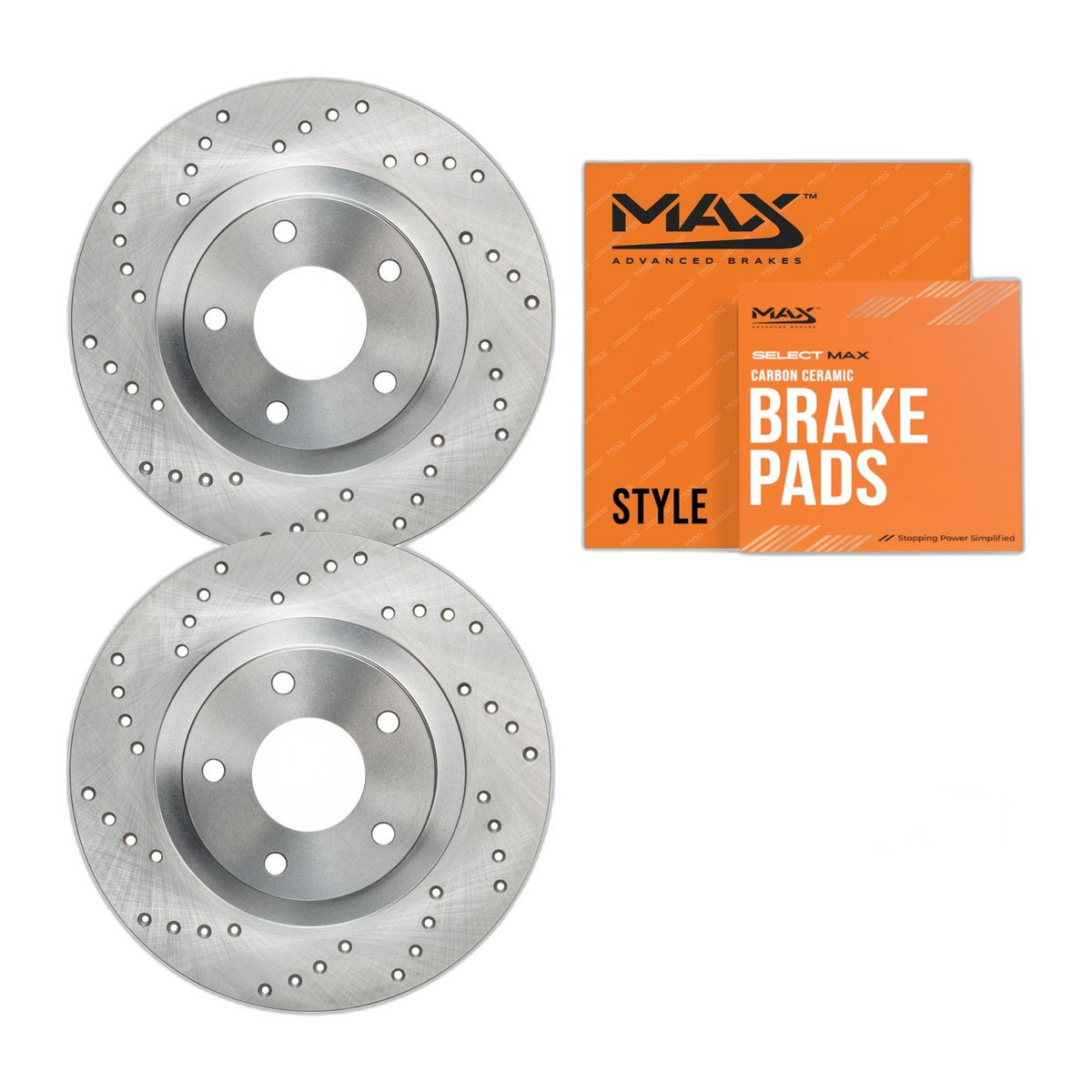 Front Drilled Brake Rotors + Pads for 2005-2012 Ford Escape Mazda Tribute