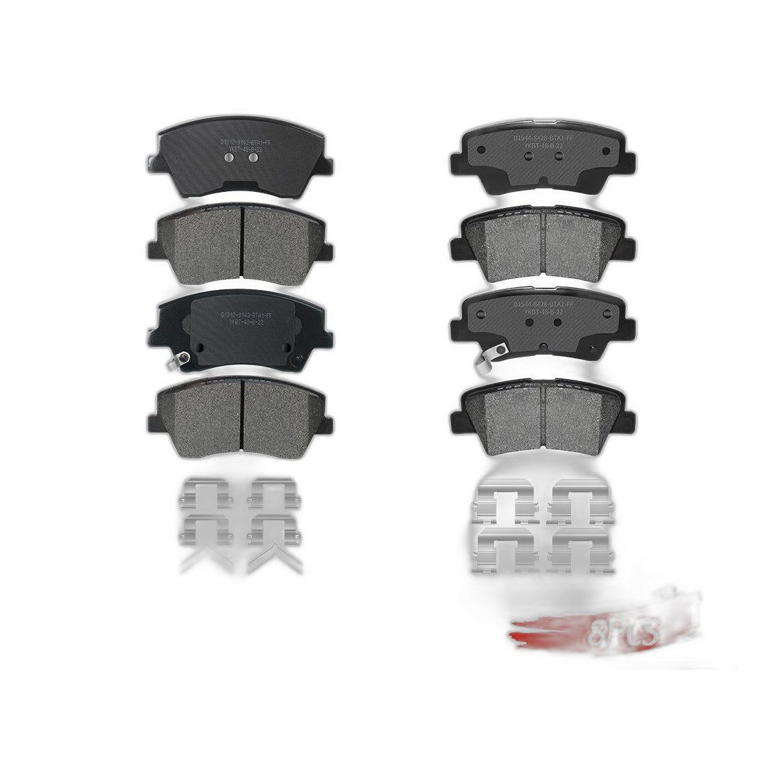 Front Rear Ceramic Brake Pads Set for 2017 - 2019 2020 Hyundai Elantra