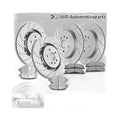 Front Rear Drilled Rotors Brake Pads Kit for Ford Explorer Flex Lincoln MKS MKT