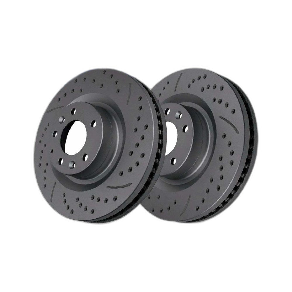 Front Drilled Slotted Brake Rotors Pair for Mazda CX-9 2015