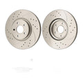 Front Drilled & Slotted Brake Rotors and Ceramic Pads Fits 2013-2017 Ford Escape