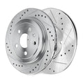 Rear Drilled Brake Rotors Pads Kit for 2010 2011 2012 - 2015 Chevrolet Camaro