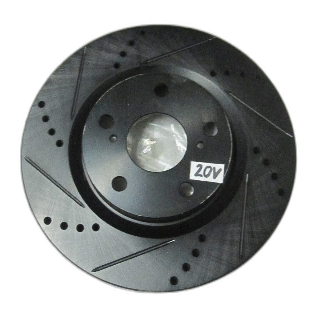 Disc Brake Rotors Front Pair Left Right Drilled and Slotted Base DFC 633-76080