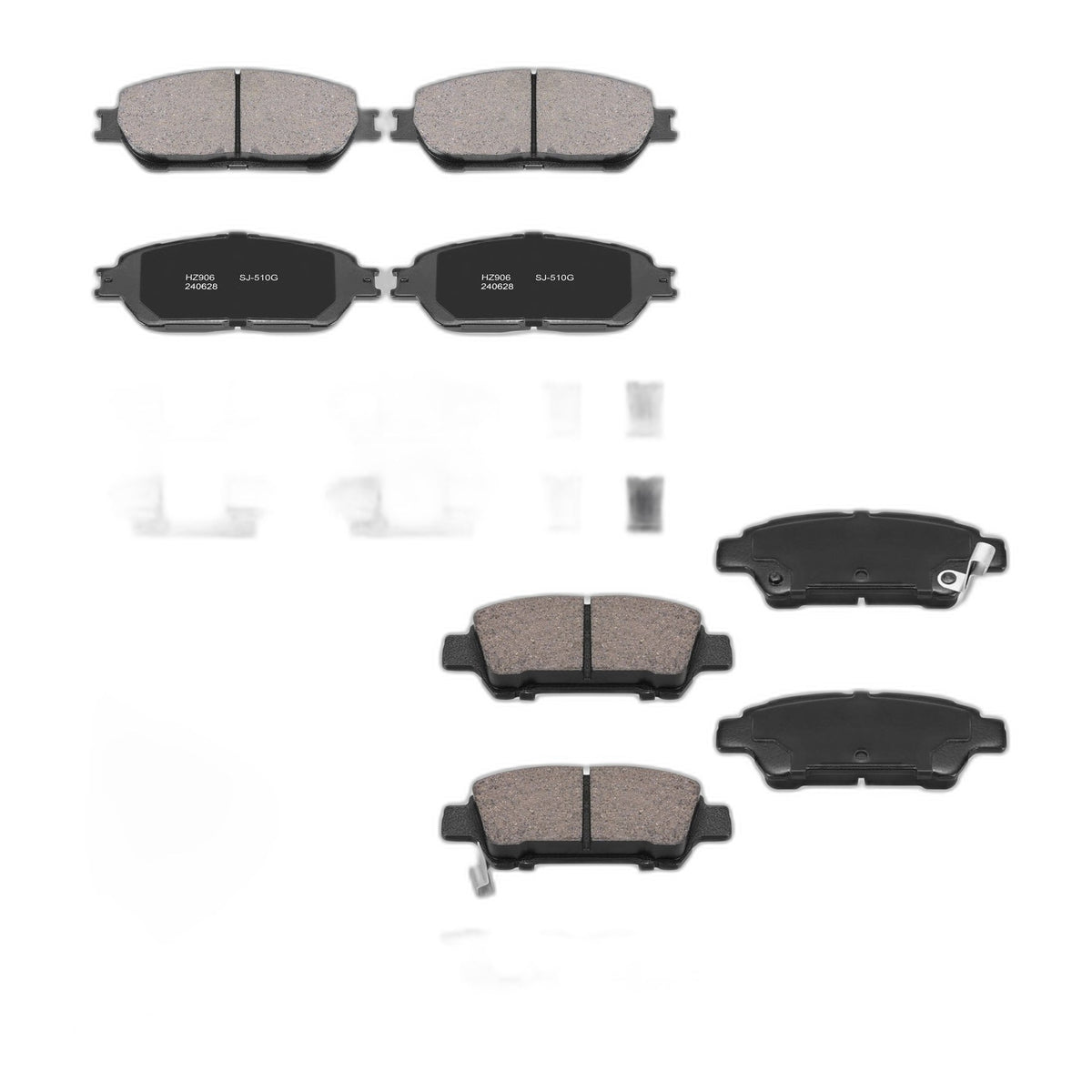 Front & Rear Ceramic Brake Pads Set For 2005 Toyota Sienna P995 P-906 2004-2010