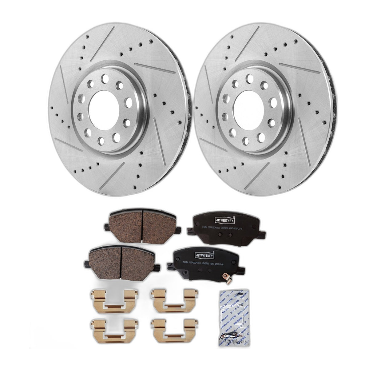 Front & Rear Brake Disc Rotors and Pads Kit for Jeep Compass Renegade Fiat 500X