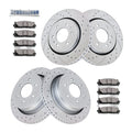 Front and Rear Brake Rotors Pads Kits for Ford F-150 2010 2011 Drilled Slotted