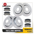Front and Rear Brake Rotors Pads for Ford F-150 2010 2011 6 Lug Slotted Brakes