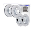 Front Rear Drilled Slotted Brake Rotors and Pads for V6 Dodge Charger Challenger