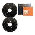 Front & Rear Drilled Slotted Rotors + Pads for 2013-2021 Ford F350 Super Duty