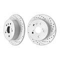 Rear Brake Rotors Pads Kit for Toyota Camry 2007-2011 AVALON Drilled Brakes