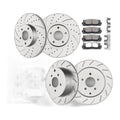 For 2014-24 Infiniti Q50 Q60 Front and Rear Drilled Disc Brake Rotors Pads Kit