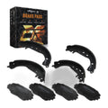 Front Rear Ceramic Brake Pads and Drum Shoes Set For Toyota Yaris 2006 2007-2014