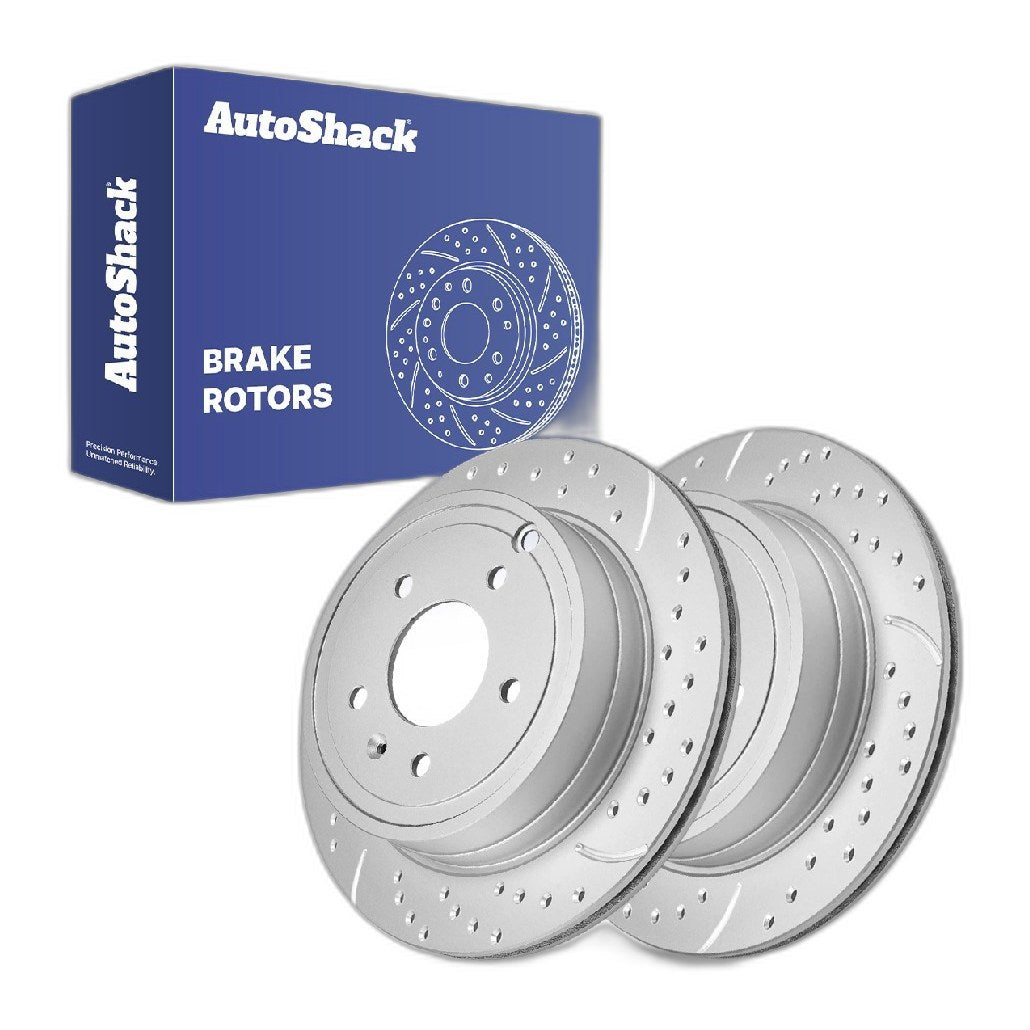 Rear Drilled Slotted Brake Rotors Pair for Chevy Equinox 2009