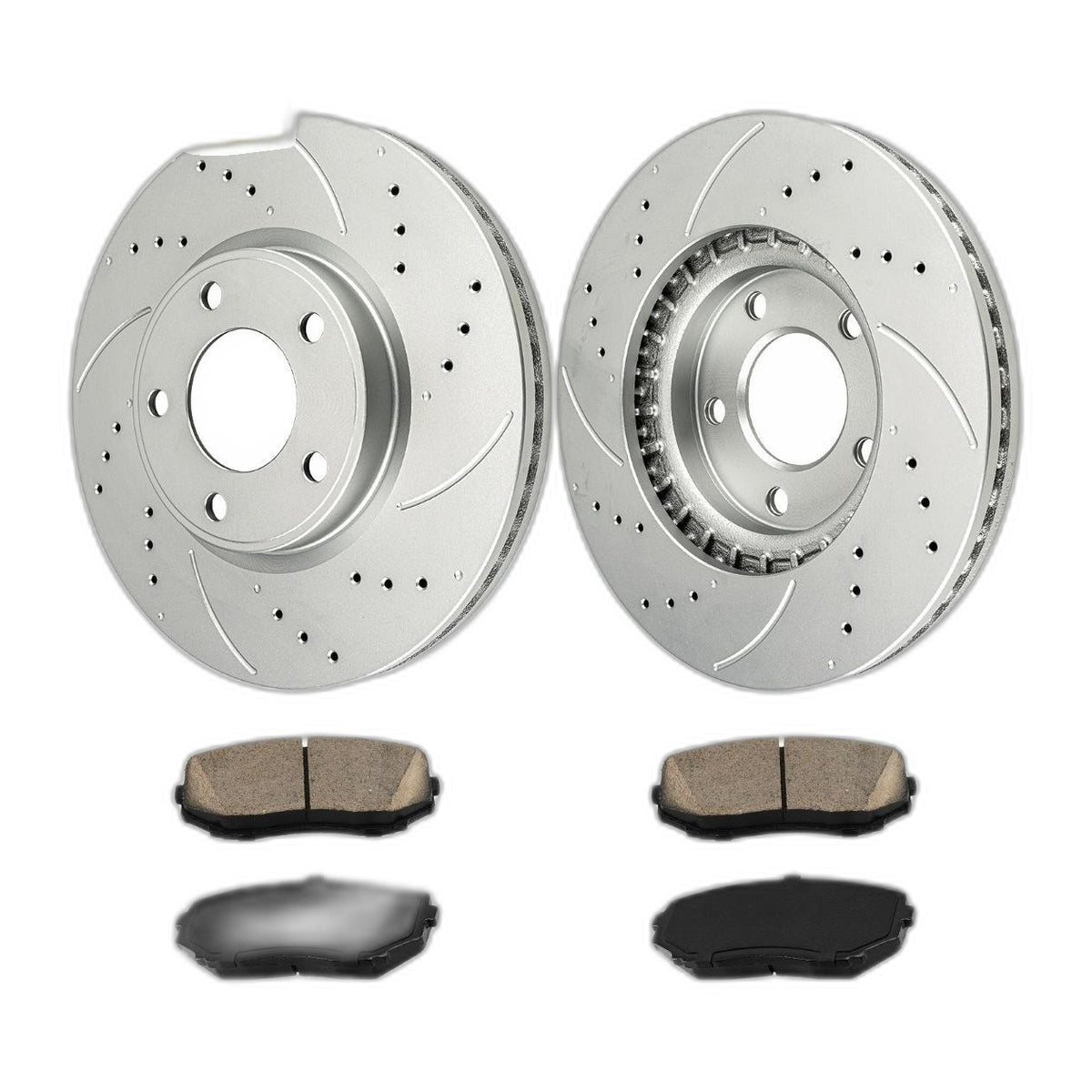 2x Front Brake Rotors+4x Front Brake Pads for 07-09 Ford Edge 07-09 Lincoln MKX