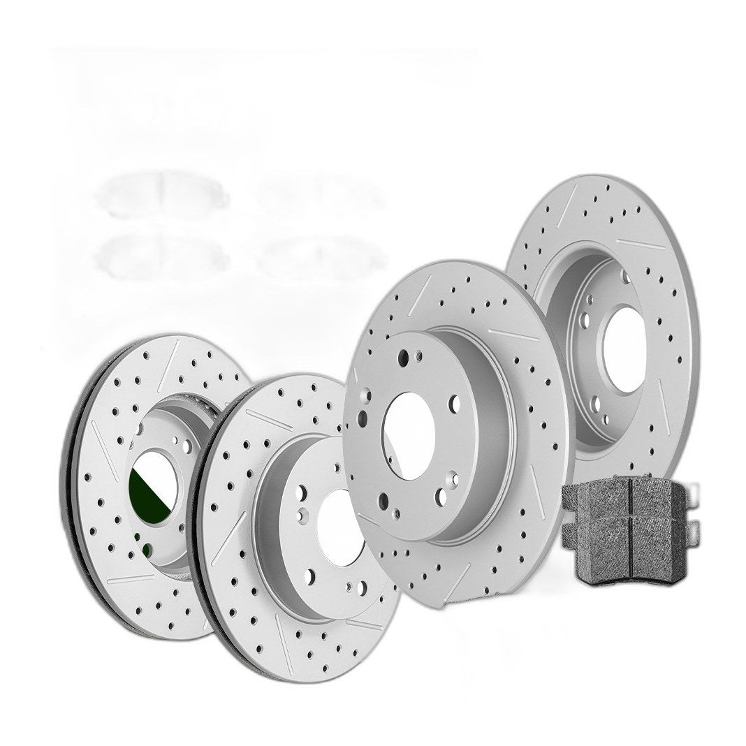 Front Rear Disc Rotors Ceramic Brake Pads Kit for 2012 Honda Civic EX, EX-L 1.8L