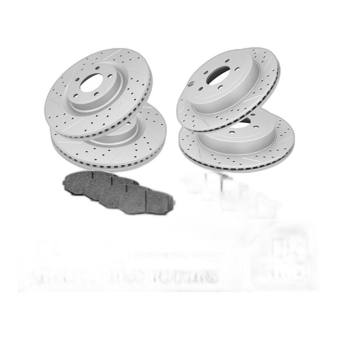 Front Rear Drilled Brake Rotors & Ceramic Pads for Ford Edge Lincoln MKX AWD
