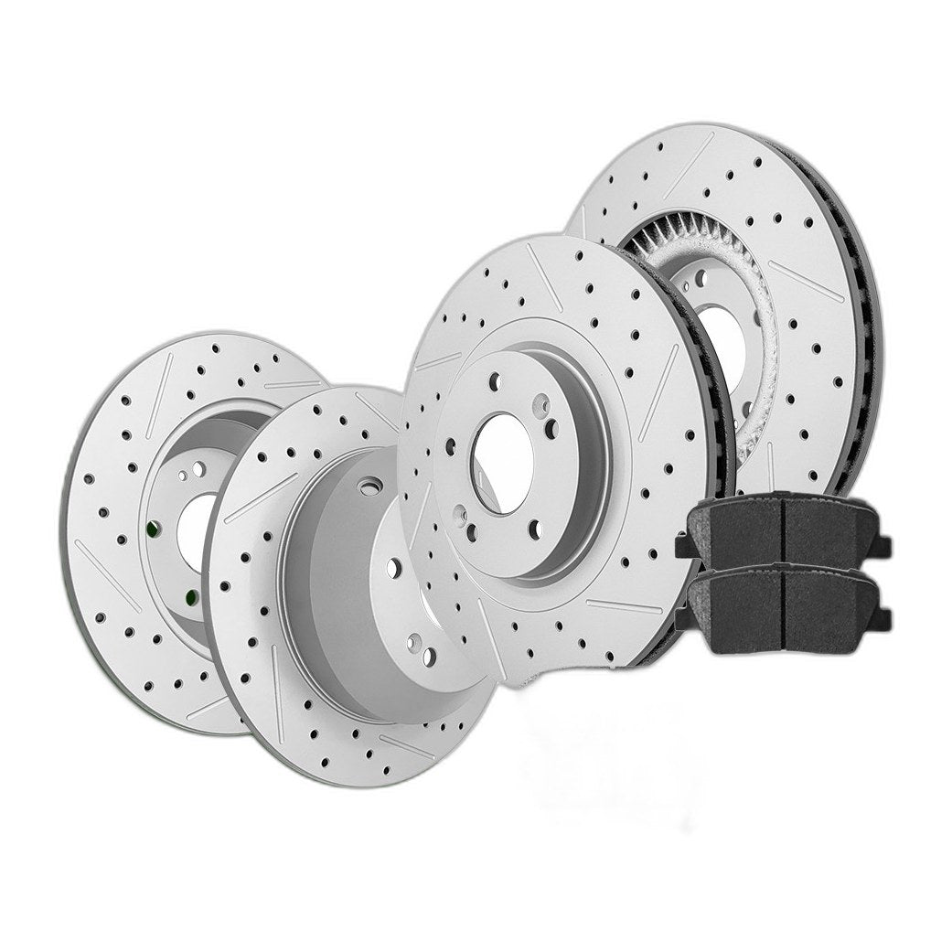 Front Rear Disc Rotors Ceramic Brake Pads Kit for 2014 - 2020 Kia Sorento