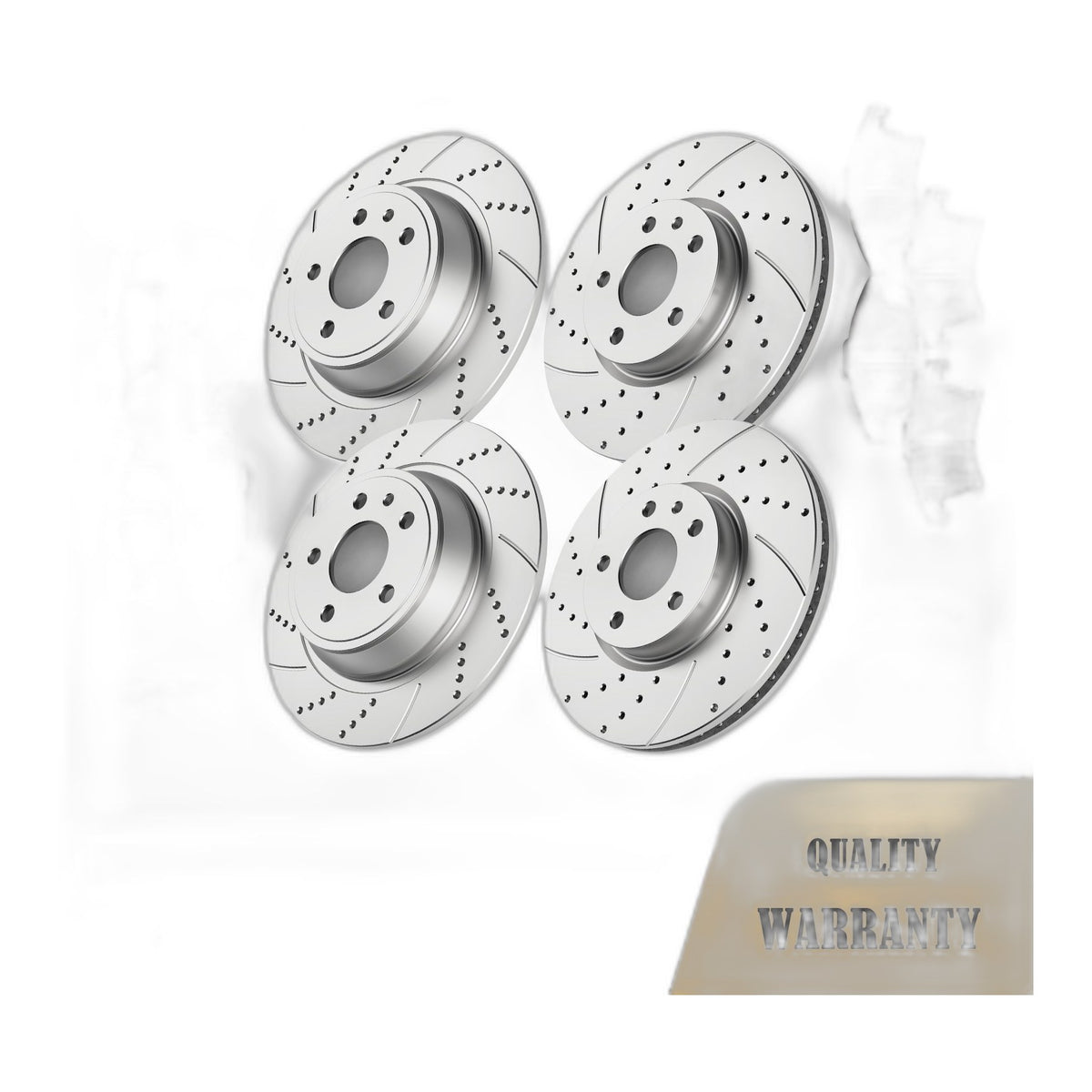 Front Rear DRILLED Rotors Brake Pads kit for 2013 -2016 Ford Fusion Lincoln MKZ