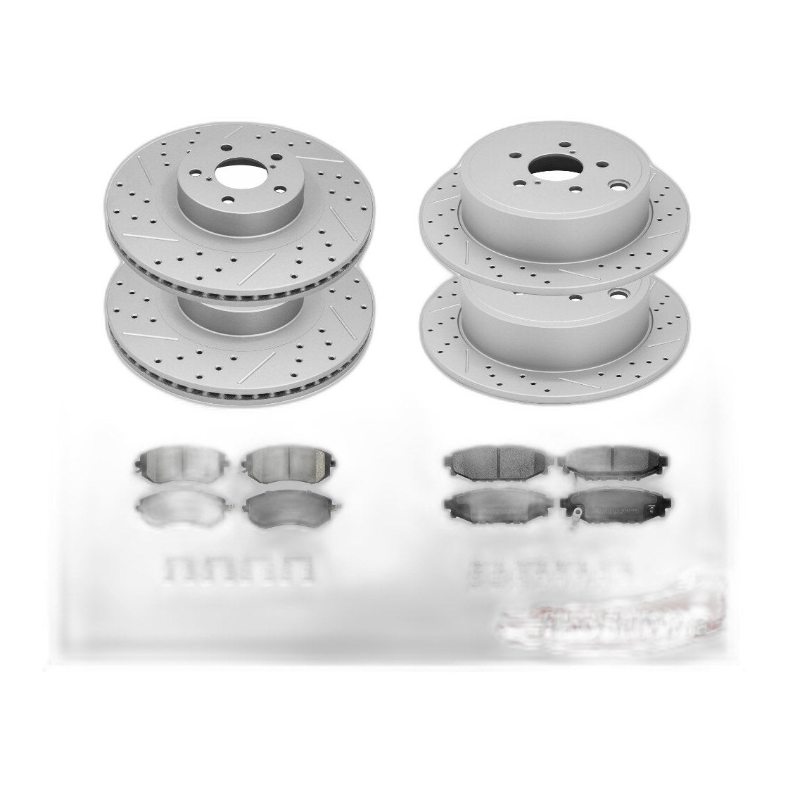 Front Rear Brake Rotors Ceramic Pads for Subaru Forester Legacy Outback Impreza