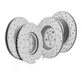 Front Rear Drilled Rotors + Ceramic Pads for 2017-2019 Ford Escape Lincoln MKC