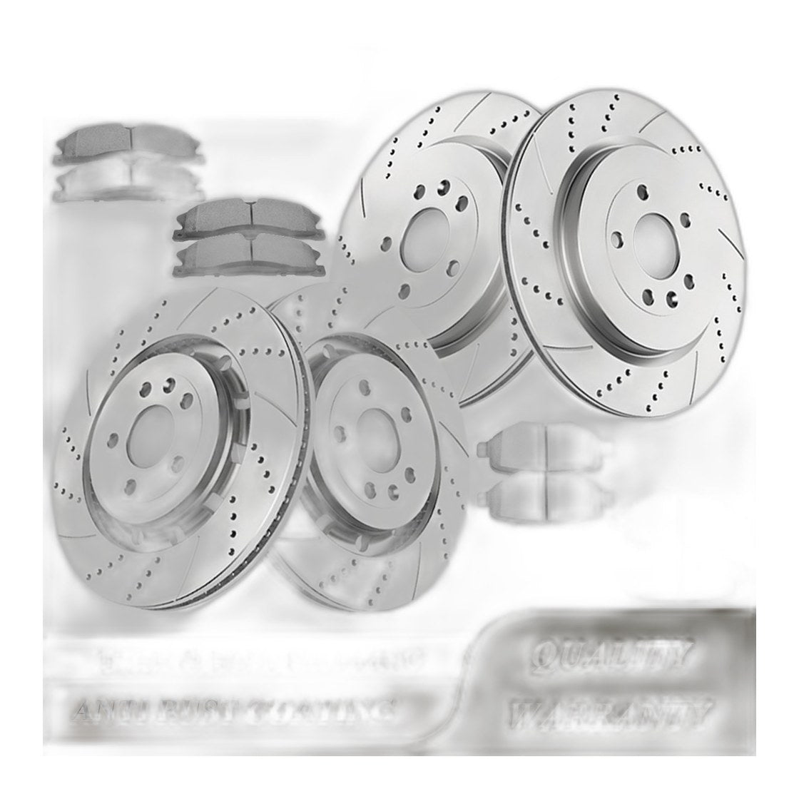 Front and Rear Disc Rotors Brake Pads for Ford Explorer Flex Lincoln MKS MKT