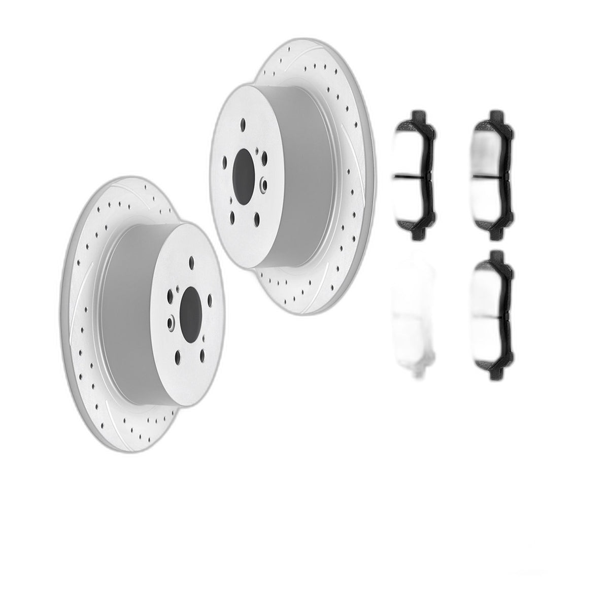 REAR Brake Rotors Pads Kit Drilled for Toyota Highlander 2008-2009 2010-2013