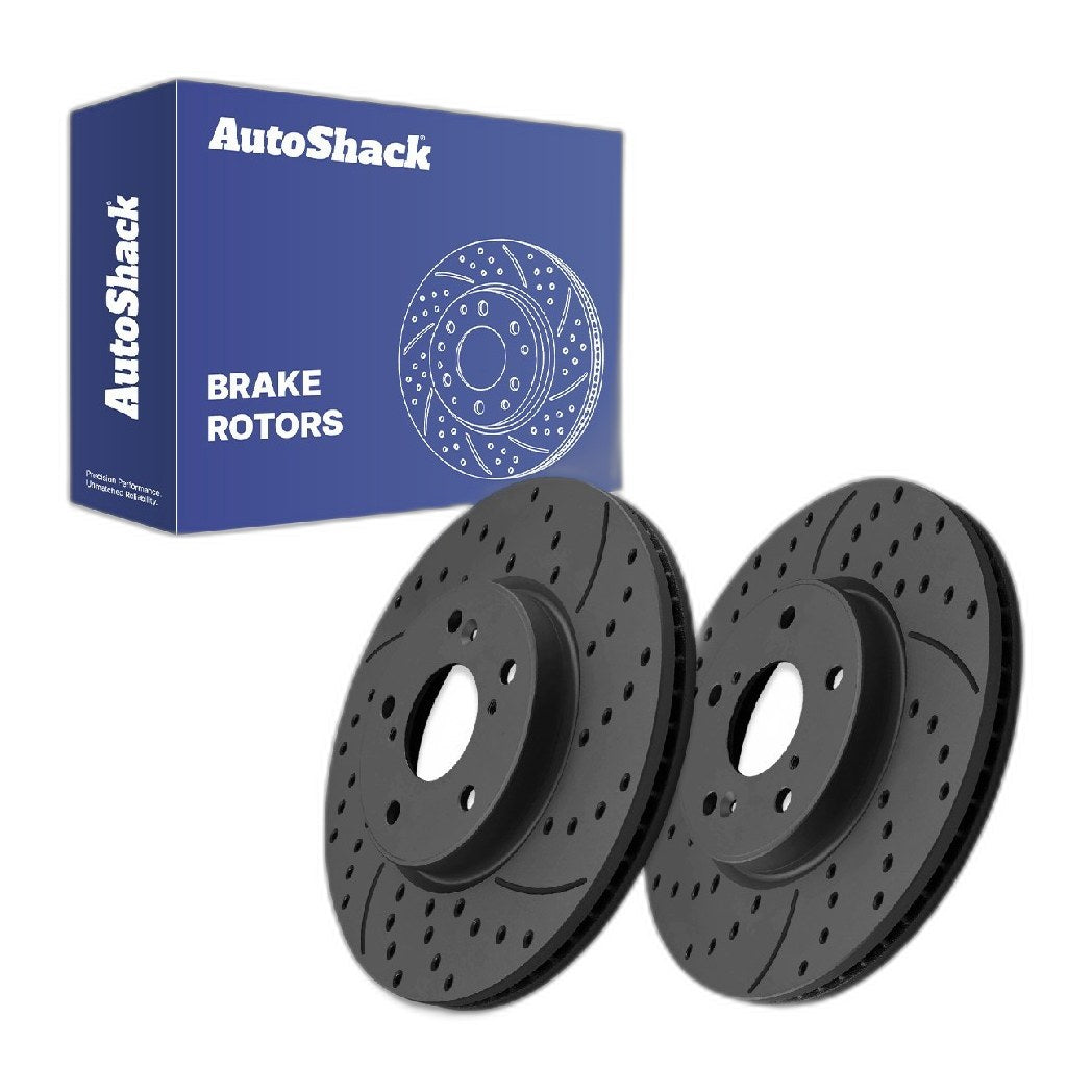 Front Drilled Slotted Brake Rotors Pair for Honda, Civic 2022-2025, FWD L4 1.5L