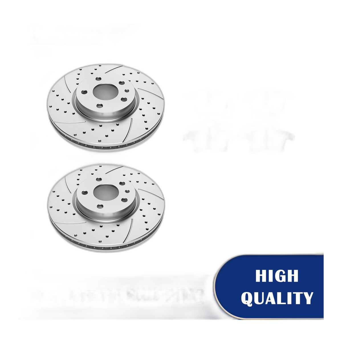 Front Rotors and Brake Pads for Lincoln MKZ 13 - 16 13-20 Ford Fusion Drilled
