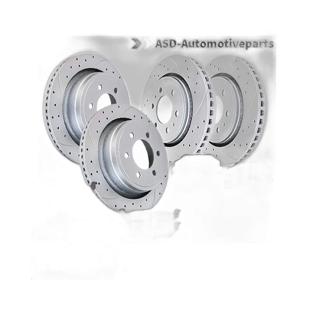 Front Rear Drilled Slotted 6 Lugs Brake Rotors Pads Kit for 2010-11 Ford F-150