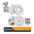 Front Rear Brake Rotors and Ceramic Pads Kit for Ford F-150 2010-2011 6 Lug
