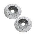 Pair Front Drilled + Slotted Brake Rotors For Acura RSX Honda CR-Z Civic 1.8L