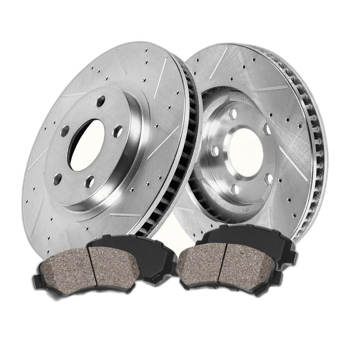 Front Drilled Rotors + Brake Pads for Ford Escape Mazda Tribute Mercury Mariner