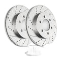 4WD Front Drilled Rotors Disc Ceramic Brakes Pads for 2004-08 Ford F-150 Mark LT