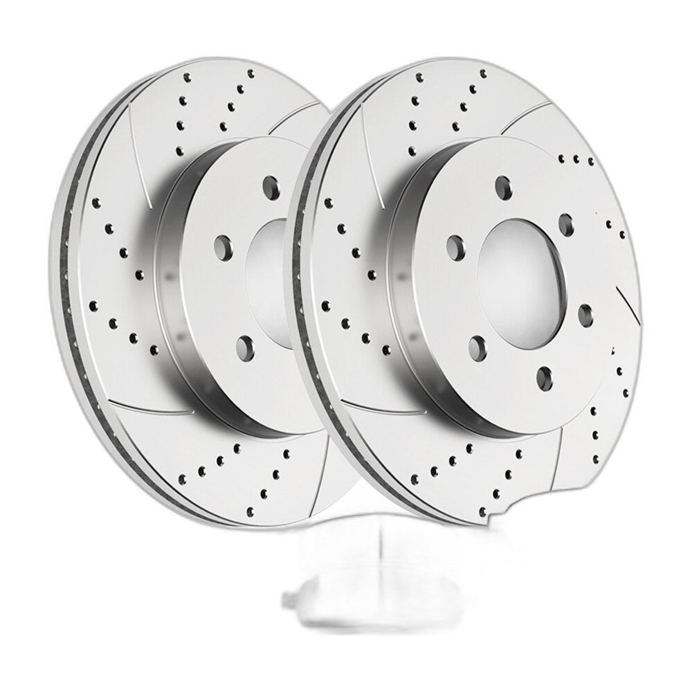 4WD Front Drilled Rotors Disc Ceramic Brakes Pads for 2004-08 Ford F-150 Mark LT